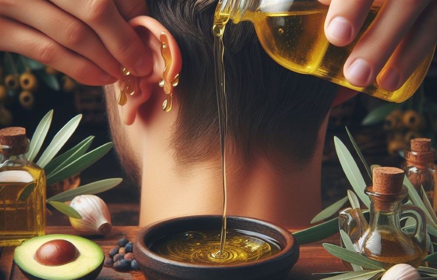 طریقه ریختن روغن زیتون در گوش