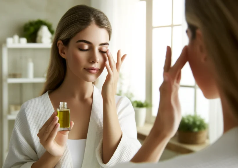 ماساژ دور چشم با روغن زیتون