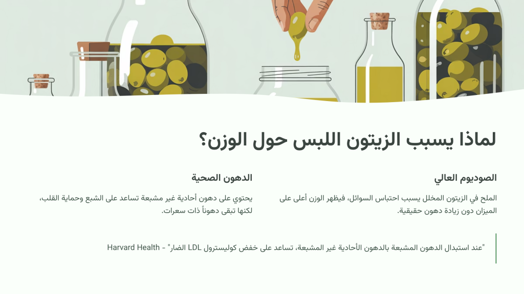 لماذا يسبب الزيتون اللبس حول الوزن؟